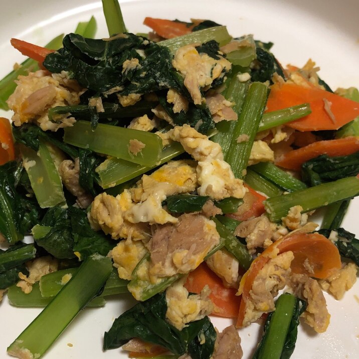 簡単副菜 小松菜とツナの卵炒め レシピ 作り方 By みぃご飯 楽天レシピ 簡単副菜 小松菜とツナの卵炒め レシピ 作り方 By みぃご飯 楽天レシピ